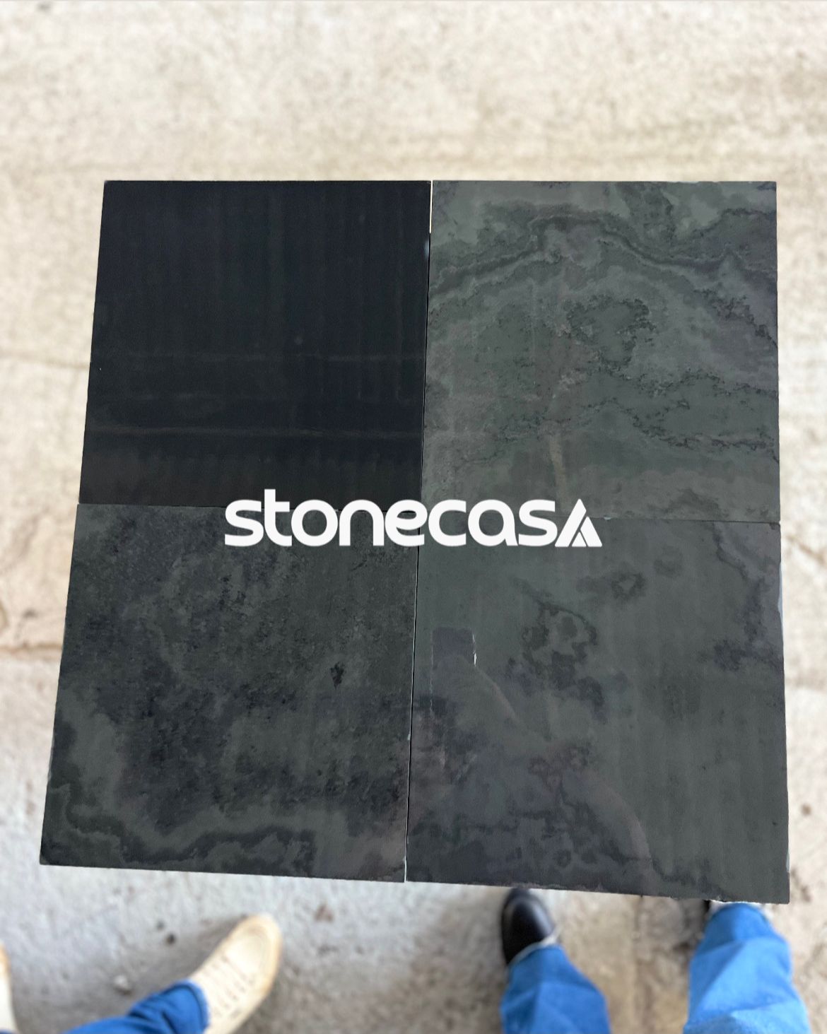 Acabamento Monolitico Black | Stone Casa Pedras Naturais ardósia preta escovada monolítico black 2,30x1,30